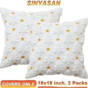 Pillow covers 2 packWhite and Gold Holiday Pillow Covers christmas
